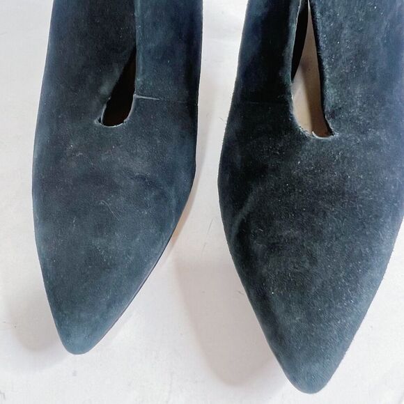 Vince Camuto Metseya Black Suede Bootie Heel Pump Split Vamp Women's Size 8 - Picture 3 of 8